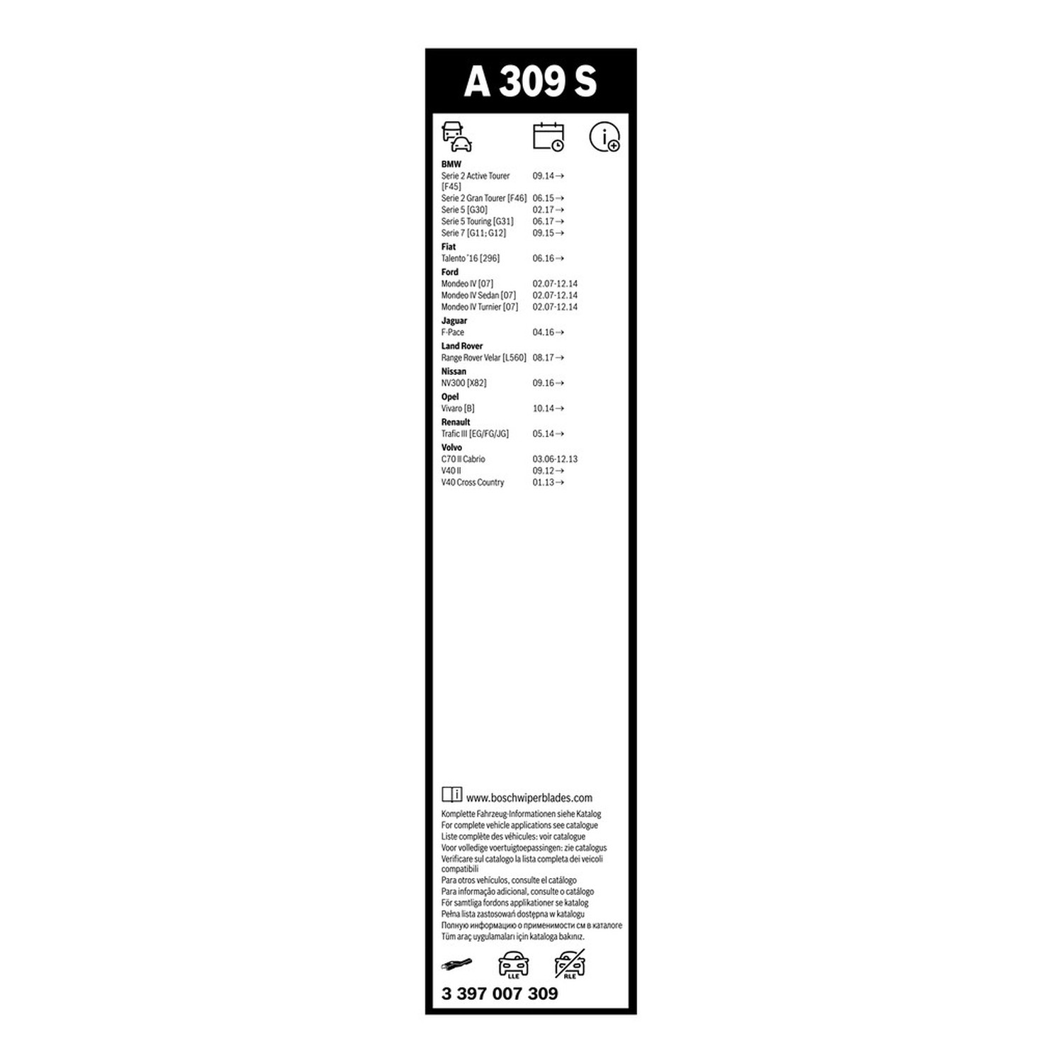 BMW 218d F45 와이퍼 BOSCH 1272130 288901346R 288904882R f07b
