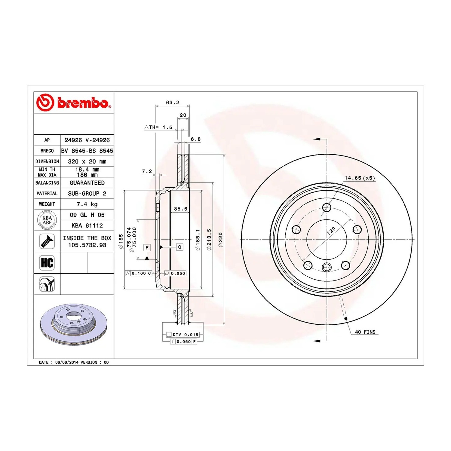 BMW 523i E60 뒤세트 브레이크 디스크 BREMBO 34216772085 34216778965 34216864061 df57