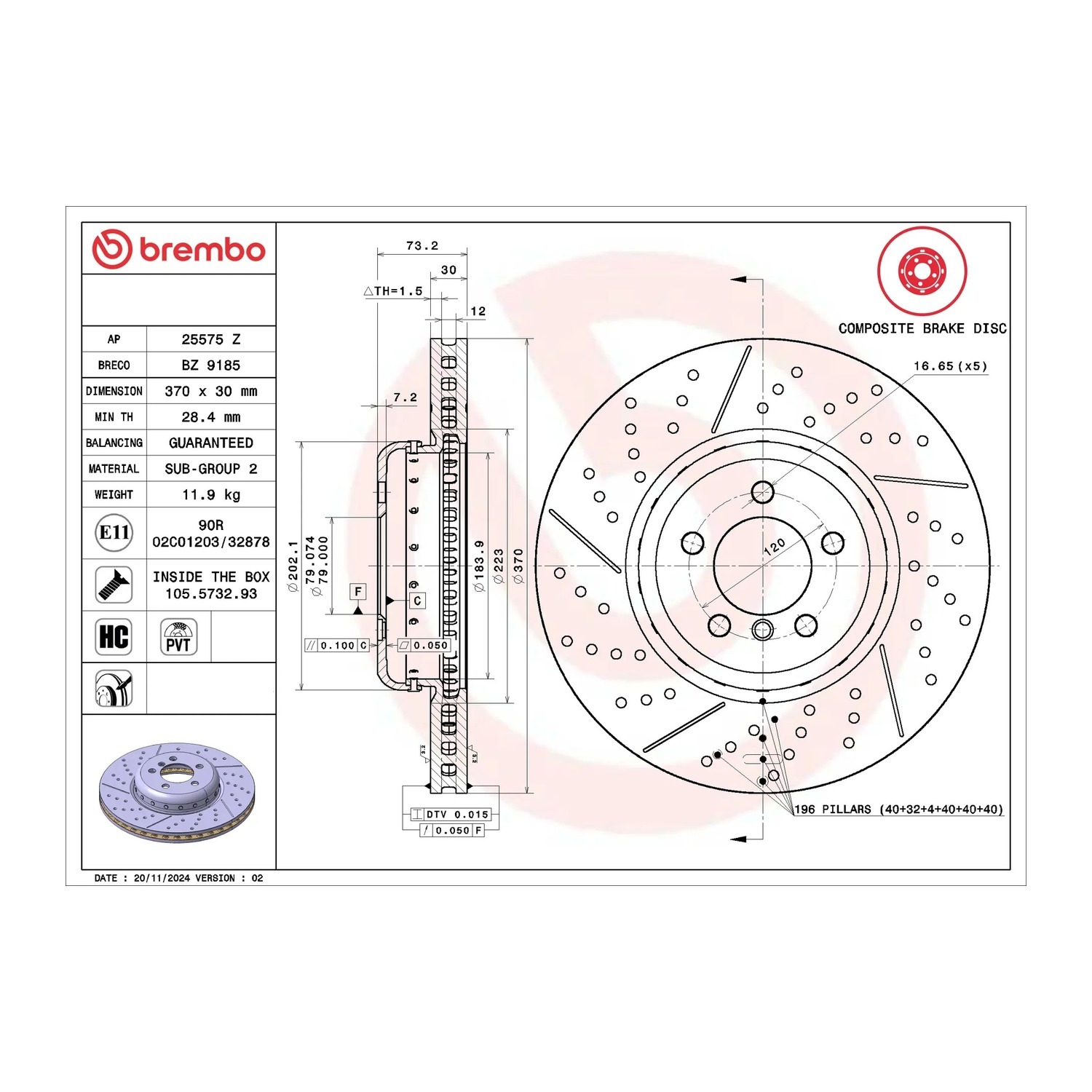 BMW 418d F36 앞세트 브레이크 디스크 BREMBO 34106797603 003a