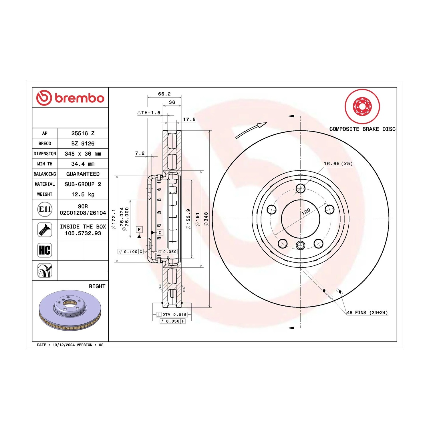 BMW 520d F07 앞우측 브레이크 디스크 BREMBO 34116785670 34116898730 f419