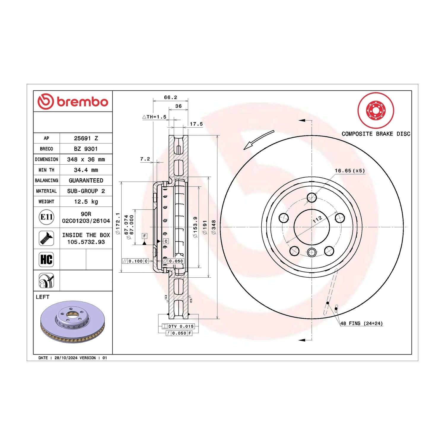 BMW 630d MHEV G32 앞세트 브레이크 디스크 BREMBO 34108858705 34116860911 43516WAA01 2fff