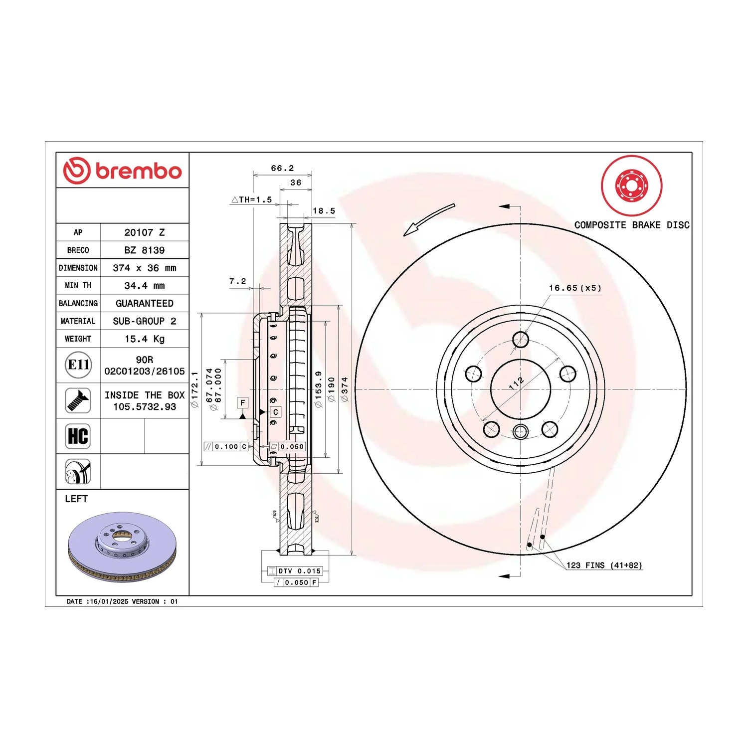 BMW X7 40i G07 앞좌측 브레이크 디스크 BREMBO 34106880077 34116875283 4fdb