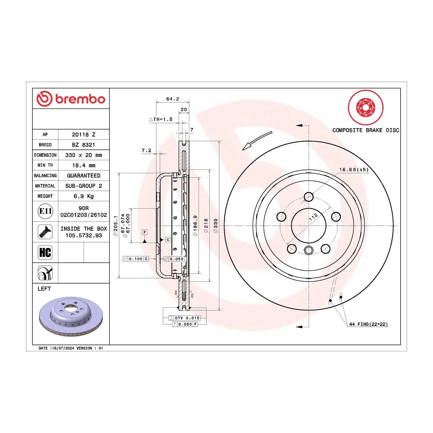 BMW X3 G01 뒤좌측 브레이크 디스크 BREMBO 34206883979 34207915319 34216860923 0323