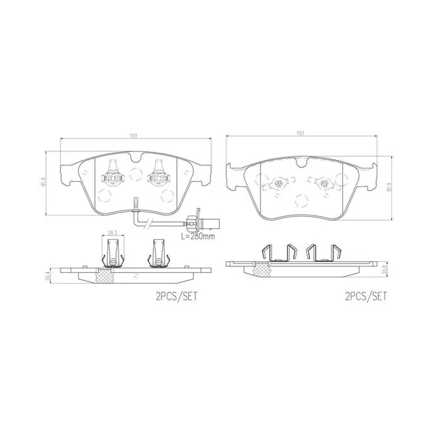 BREMBO 앞쪽 세라믹 브레이크 패드