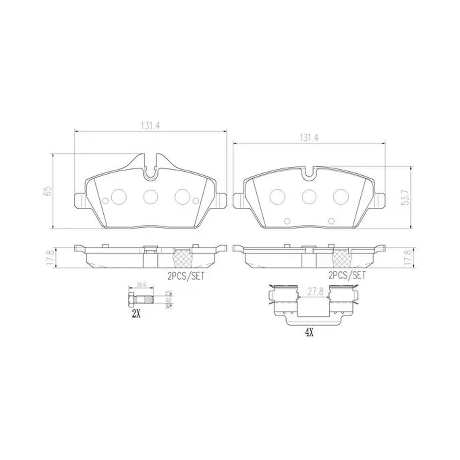 BMW 116i E87 앞쪽 세라믹 브레이크 패드 BREMBO 34116767144 34116771837 34116771838 2ffa