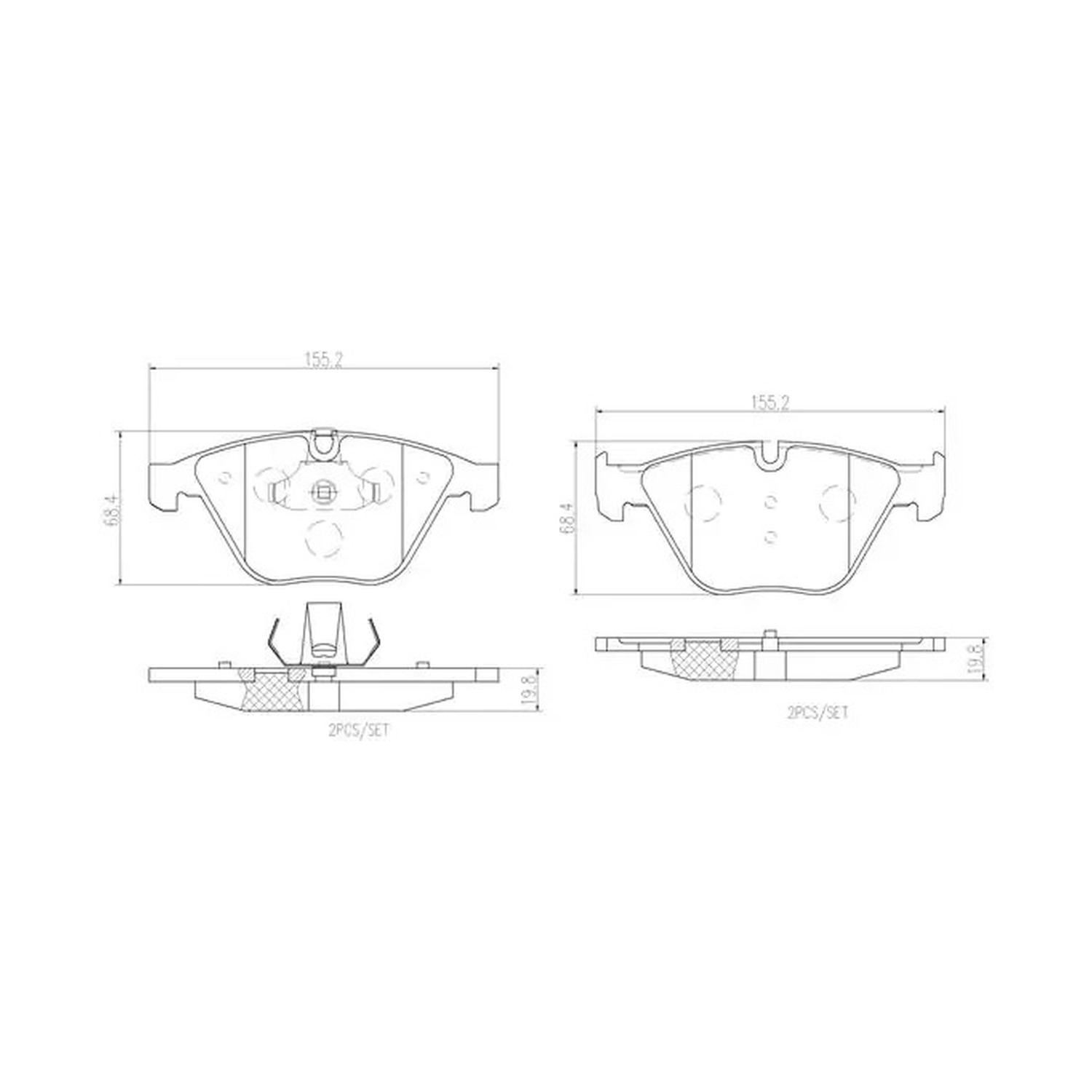 BMW 520d E60 앞쪽 세라믹 브레이크 패드 BREMBO 34112339273 34116761283 34116761284 8337