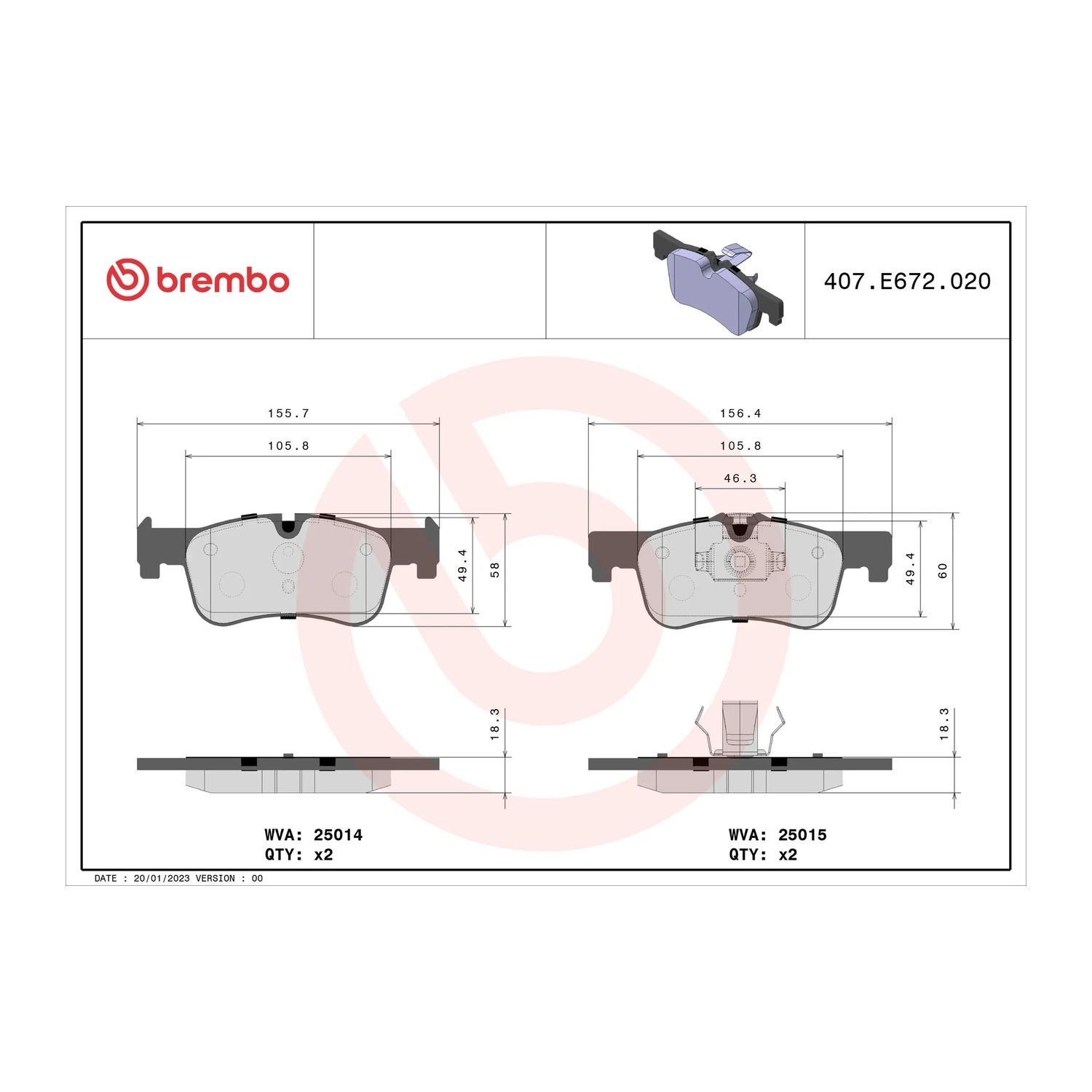 BMW 1시리즈 F20 앞쪽 브레이크 패드 BREMBO 34116850567 34116858910 34118854999 64d9