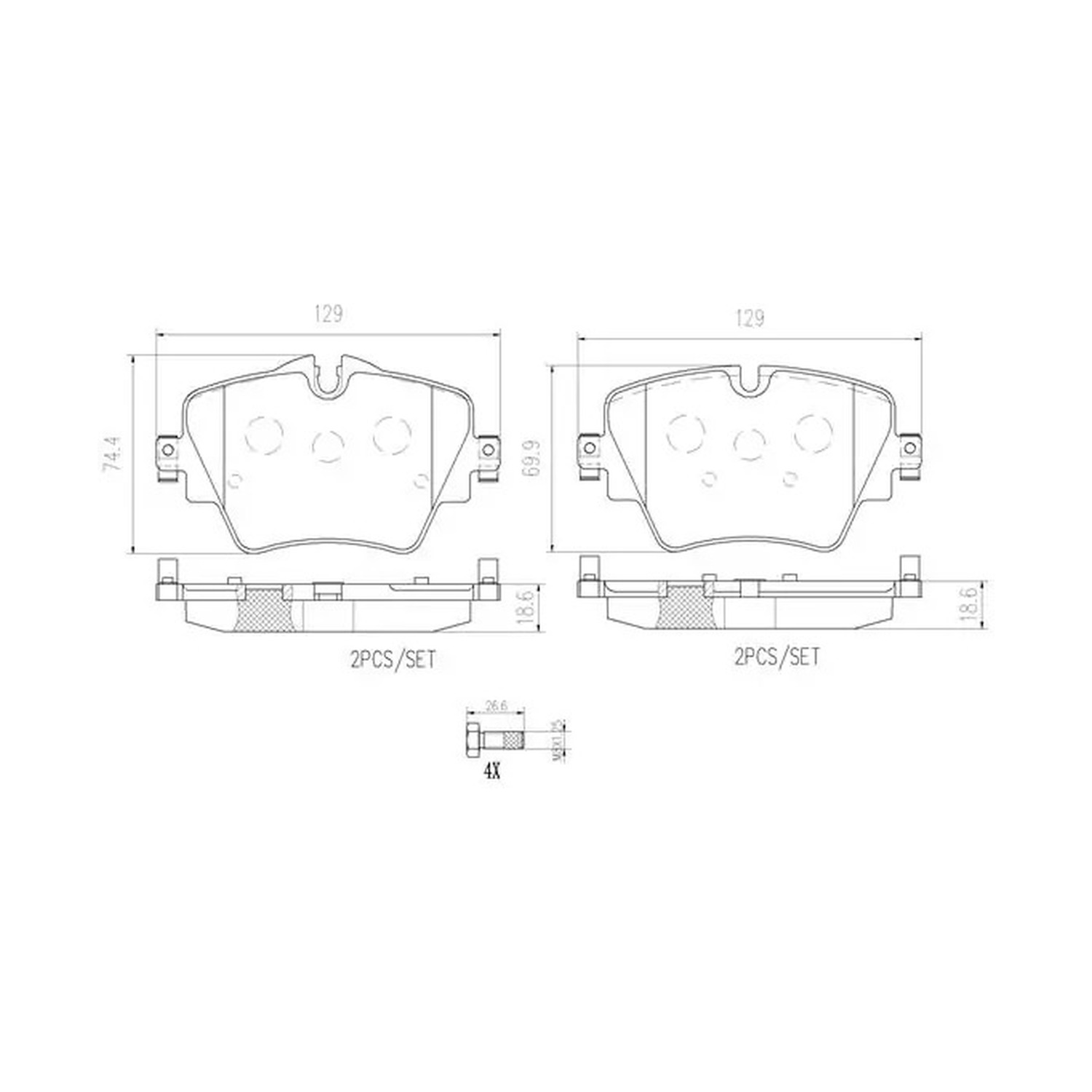 BMW X3 G01 앞쪽 세라믹 브레이크 패드 BREMBO 34106888778 34106898307 34116866309 9e18