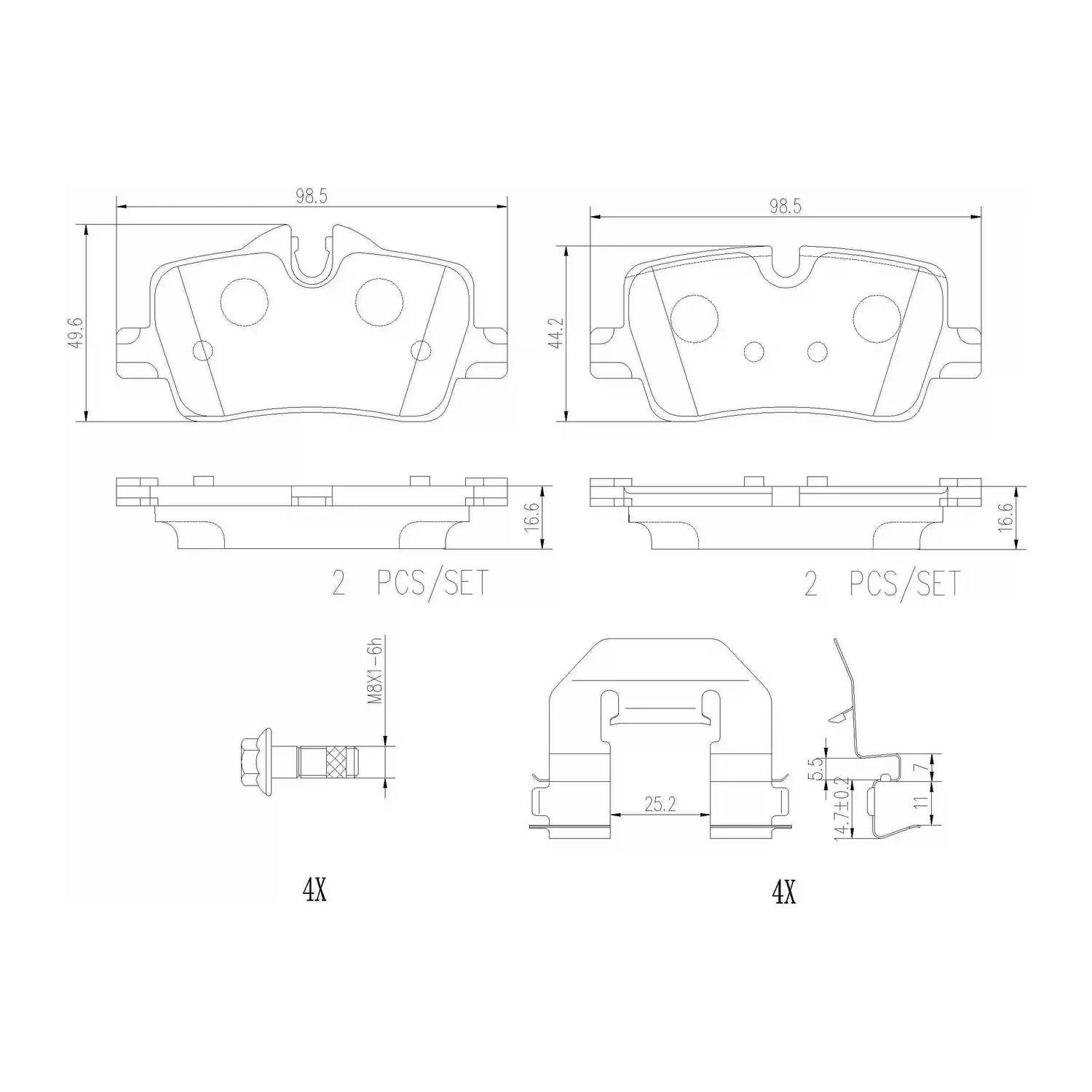 BMW 420d MHEV G26 뒤쪽 세라믹 브레이크 패드 BREMBO 34206888825 34208844393 c9dd