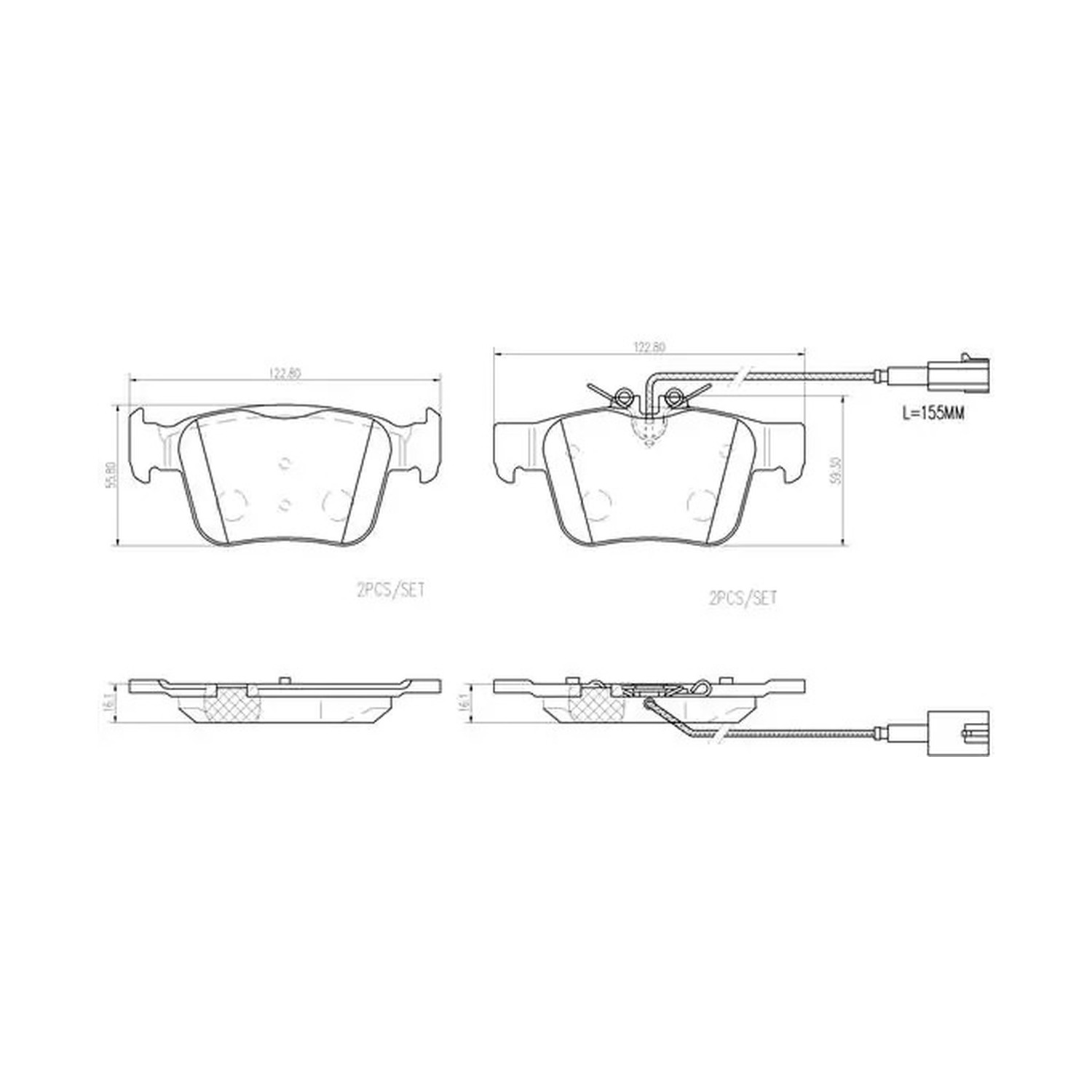 BREMBO 뒤쪽 세라믹 브레이크 패드