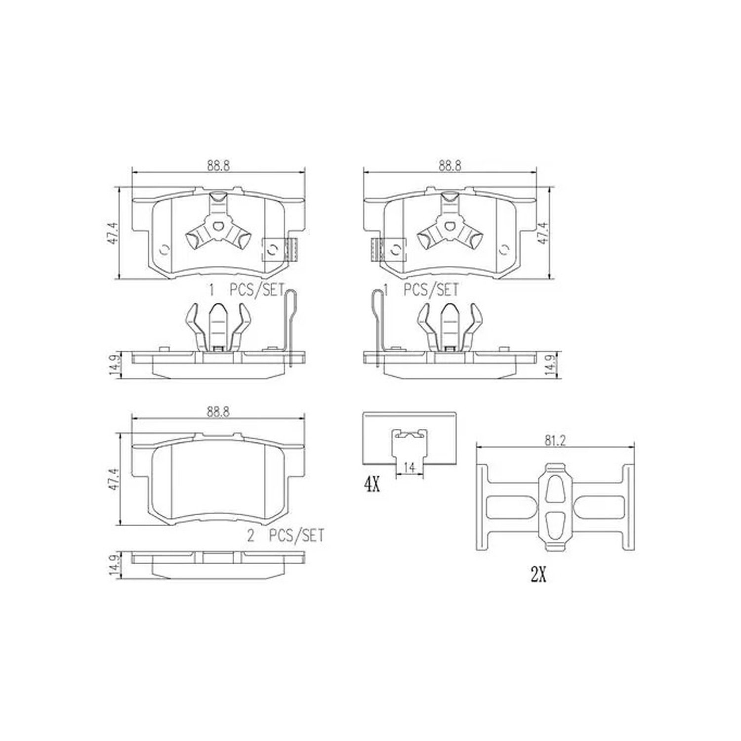 BREMBO 뒤쪽 세라믹 브레이크 패드