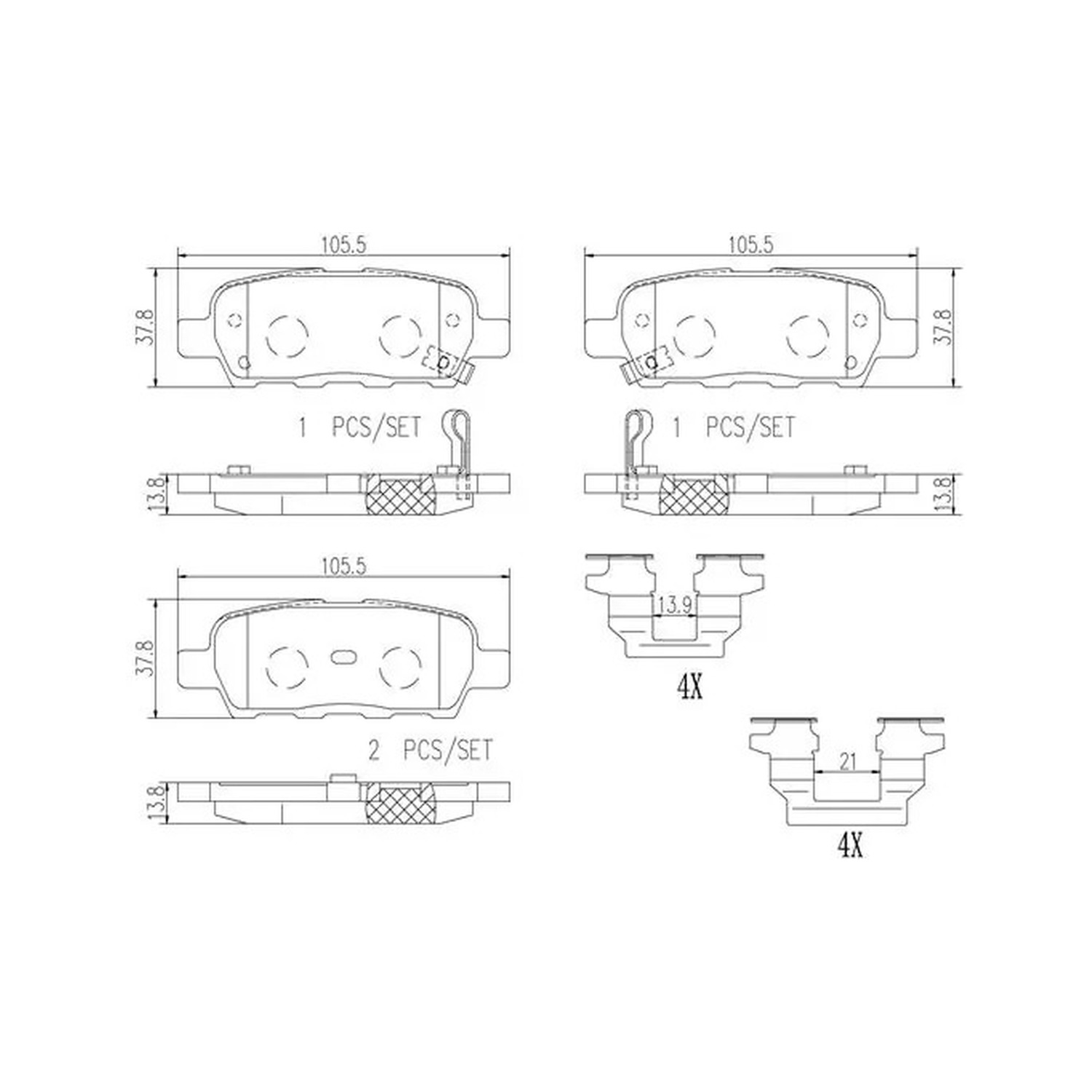BREMBO 뒤쪽 세라믹 브레이크 패드