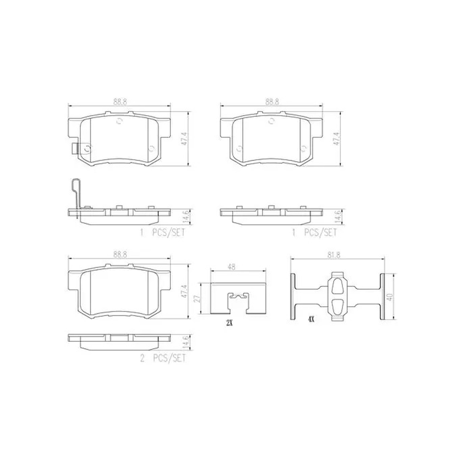 BREMBO 뒤쪽 세라믹 브레이크 패드