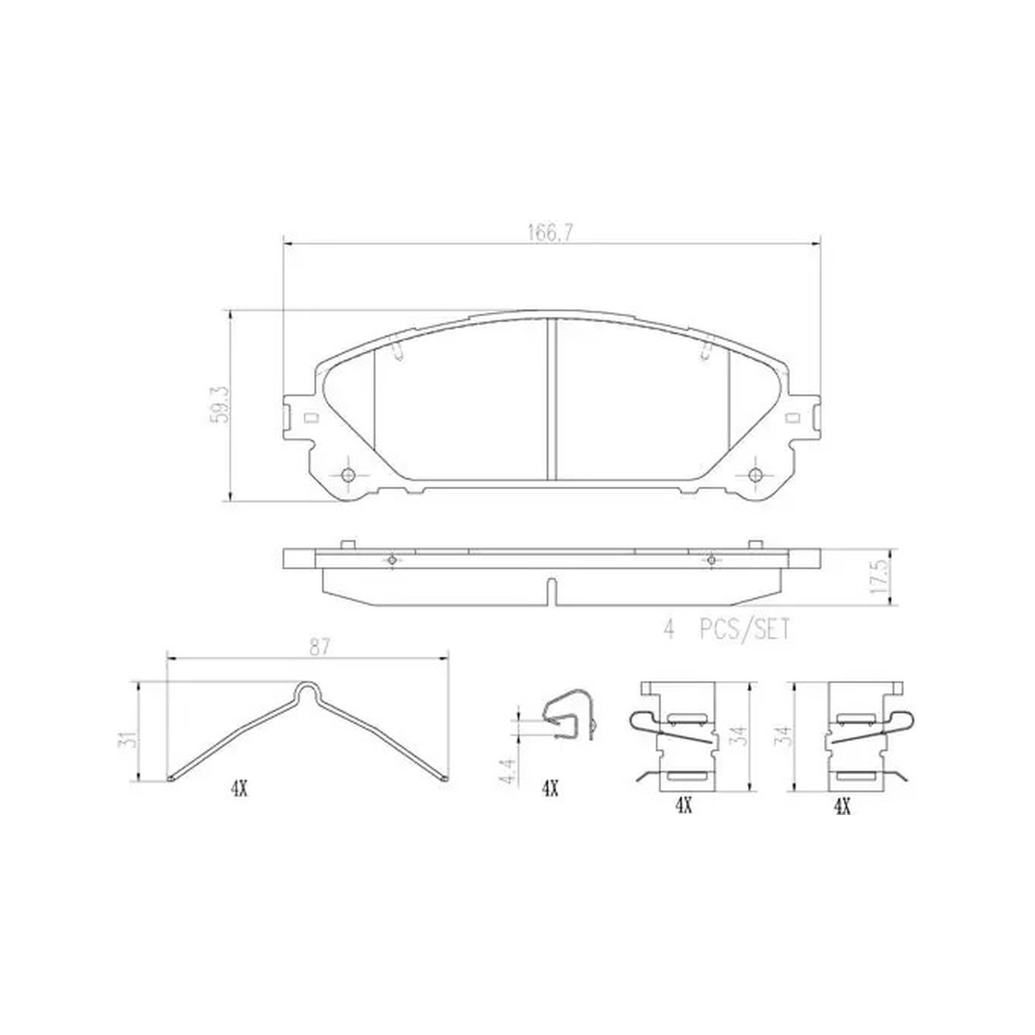 BREMBO 앞쪽 세라믹 브레이크 패드