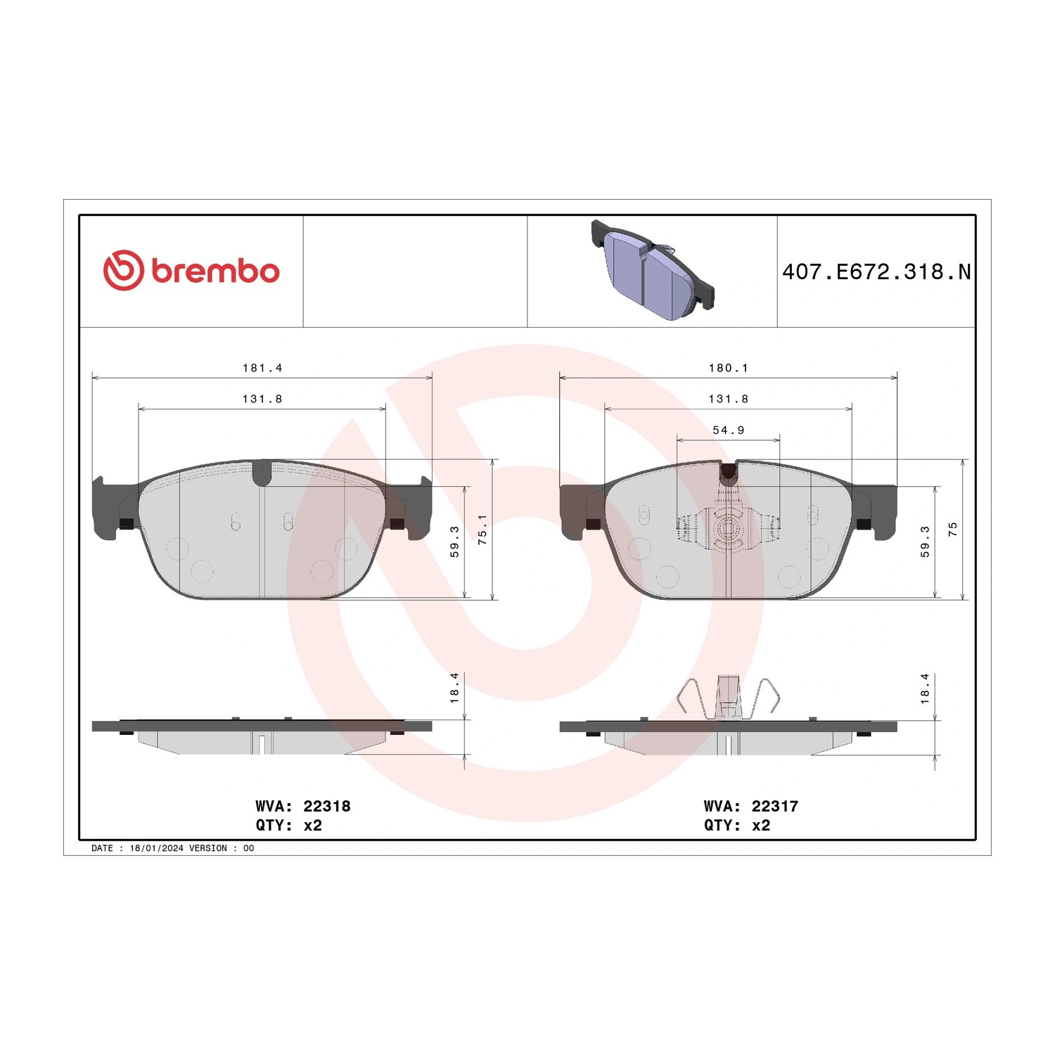 BREMBO 앞쪽 세라믹 브레이크 패드