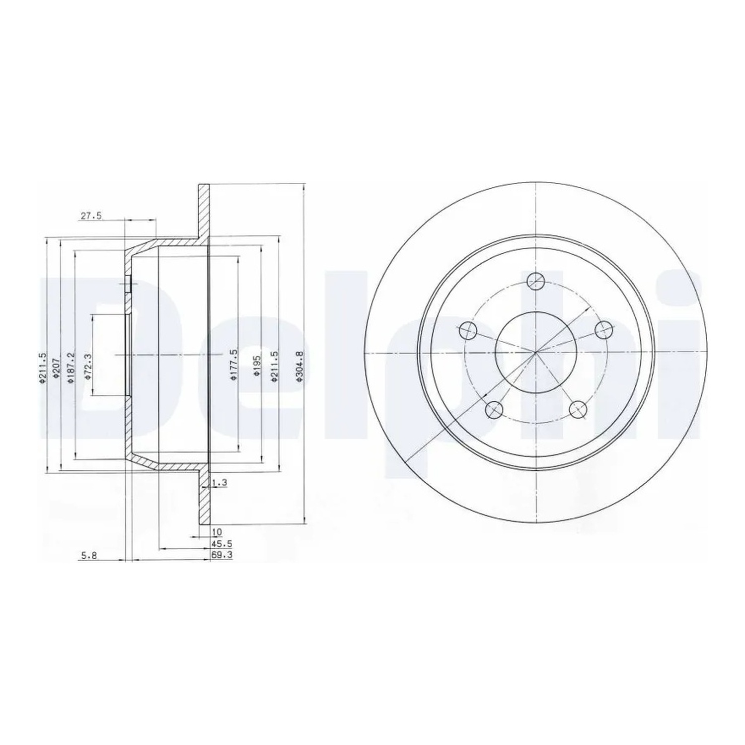 DELPHI 뒤세트 브레이크 디스크