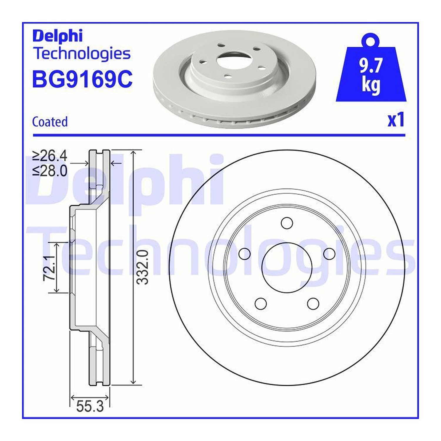 DELPHI 앞세트 브레이크 디스크