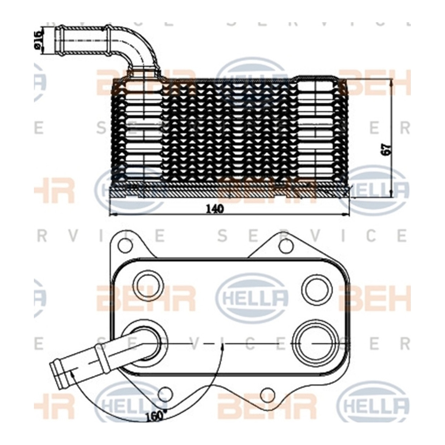 HELLA 엔진 엔진오일쿨러