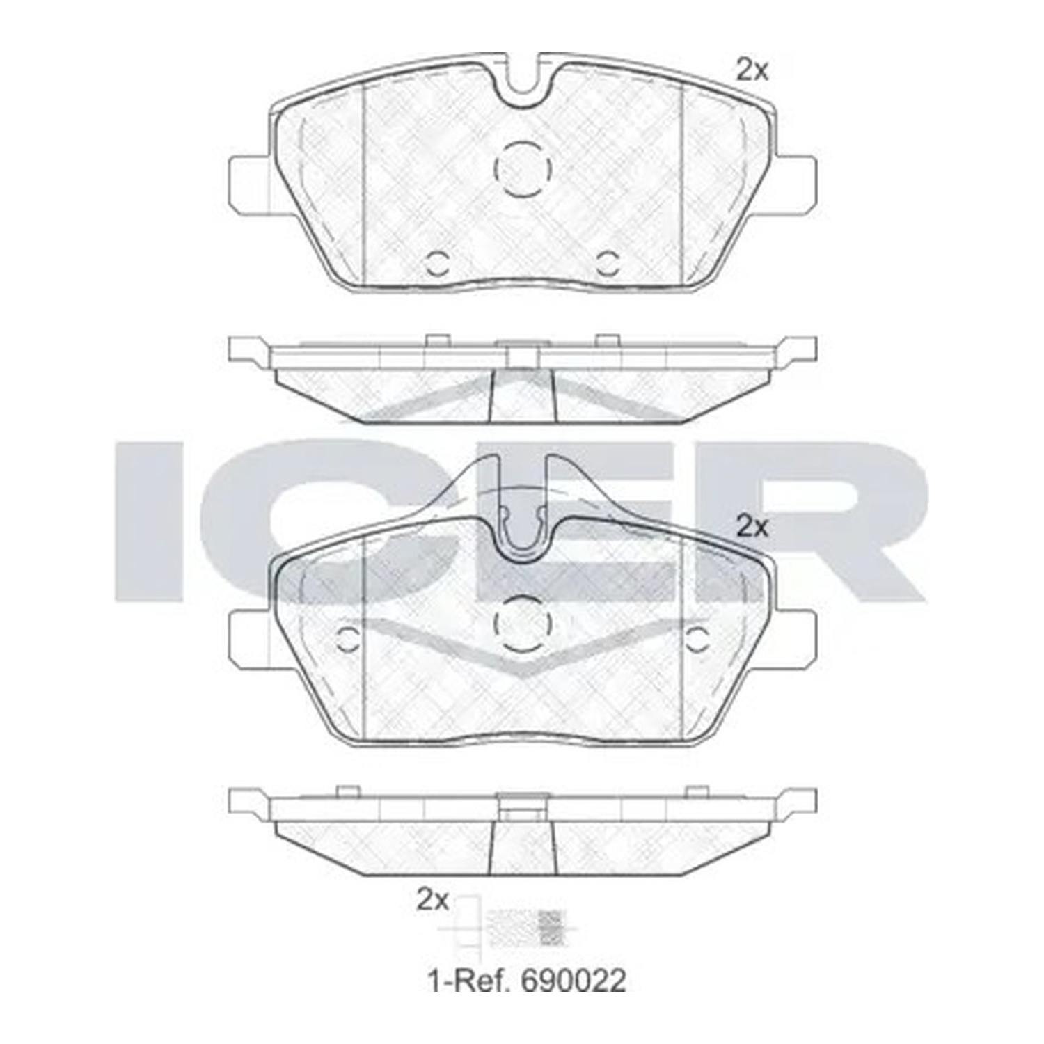 BMW 1시리즈 E87 앞쪽 브레이크 패드 ICER 34112288854 34112288855 34116767143 7477