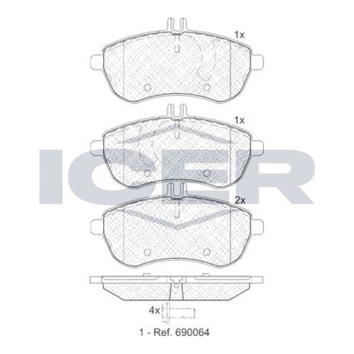 ICER 브레이크 패드 181821 벤츠 C220 CDI (W204)·벤츠 C230 (W204)·벤츠 C280 (W204) 호환 OE 0004200305·0004200905