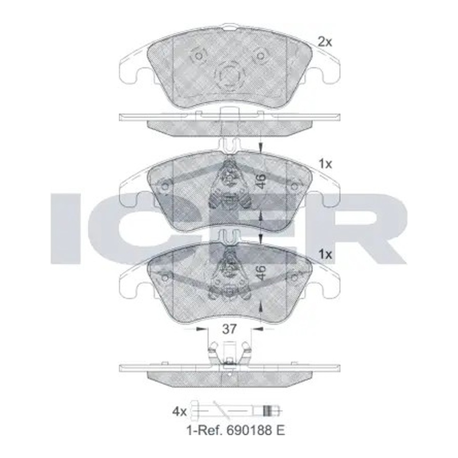 ICER 앞쪽 브레이크 패드