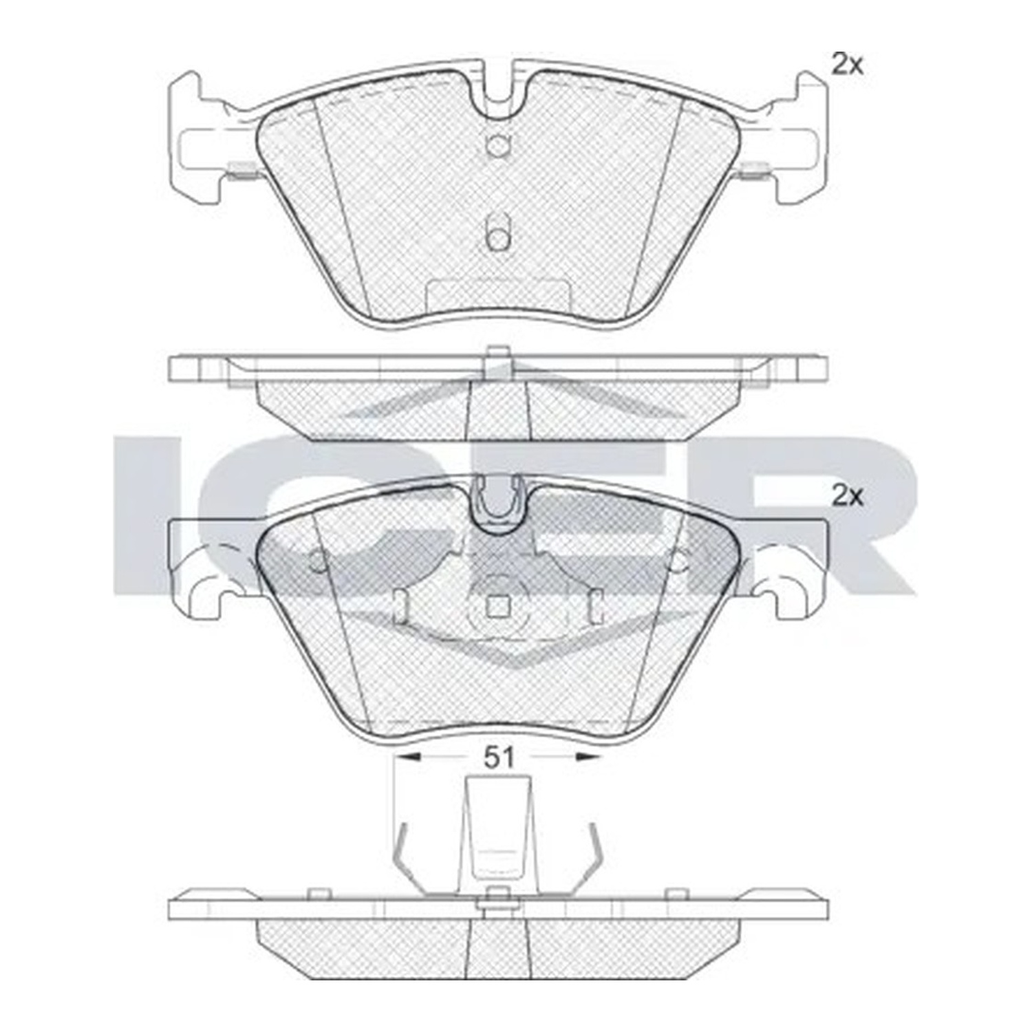 BMW 5시리즈 F07 F10 F11 앞쪽 브레이크 패드 ICER 34112449269 34116775310 34116796844 da46