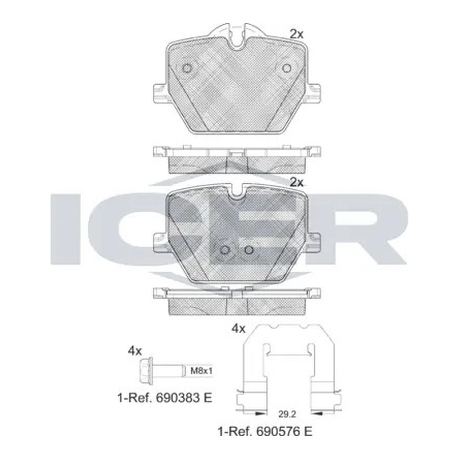 BMW 420d MHEV G26 뒤쪽 브레이크 패드 ICER 34206888835 04466-WAA03 c4de