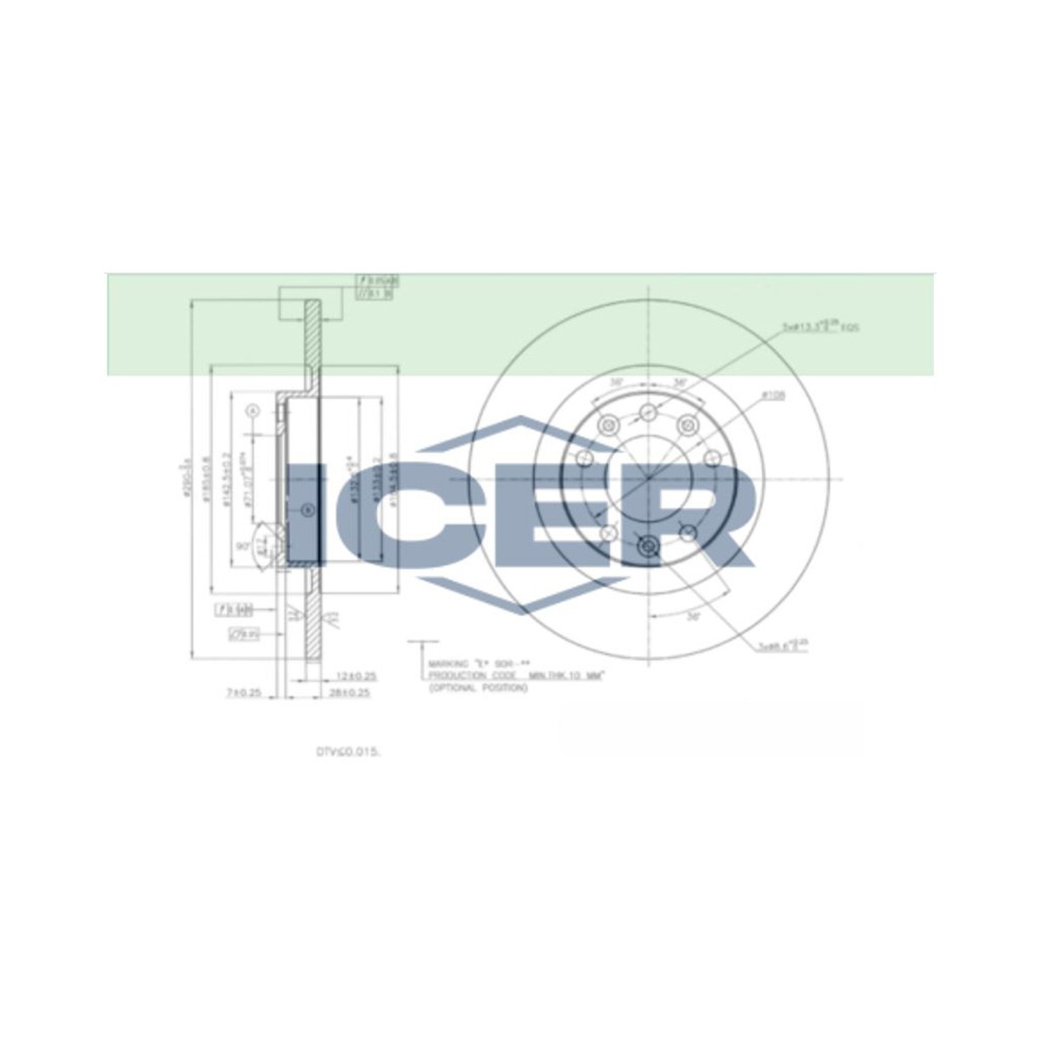 ICER 뒤세트 브레이크 디스크