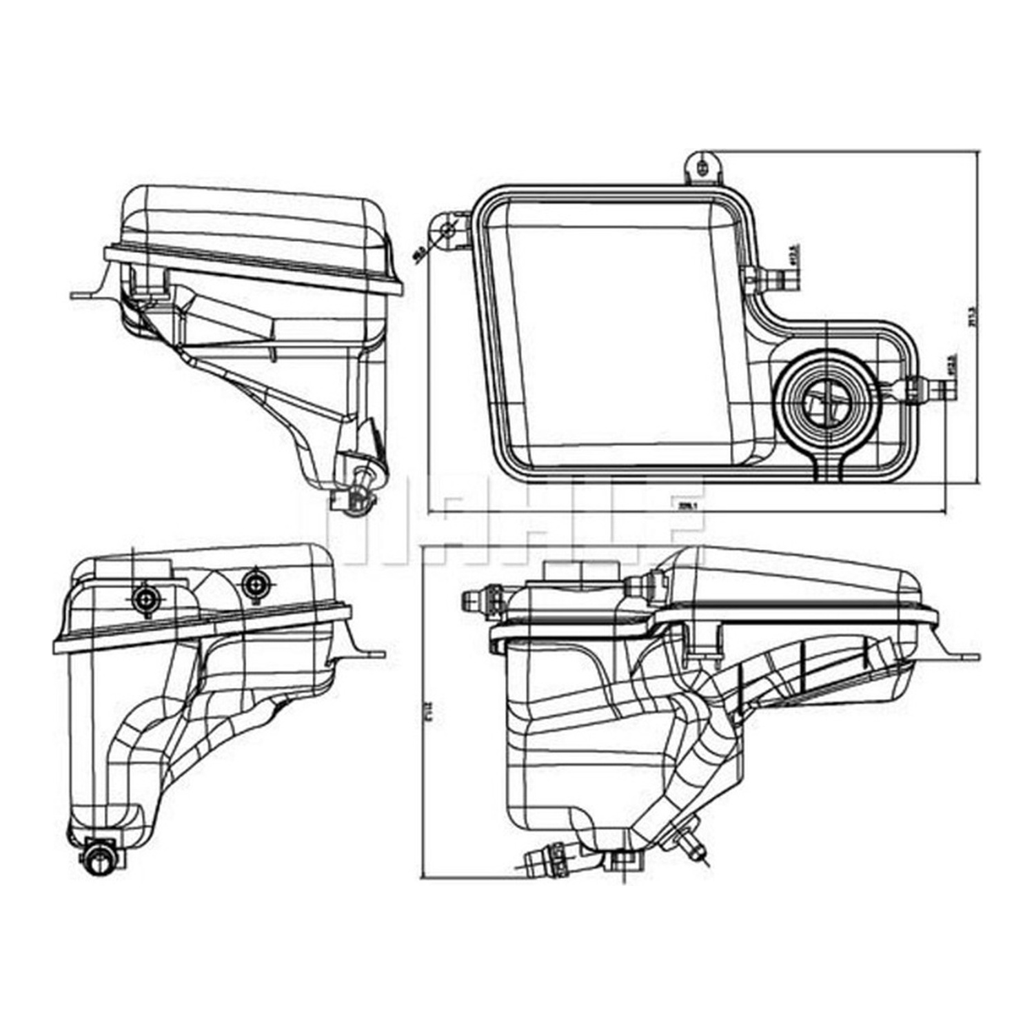 BMW 730i E65 냉각수 보조탱크 MAHLE 17137508007 17137543003 17130152372 9f6b