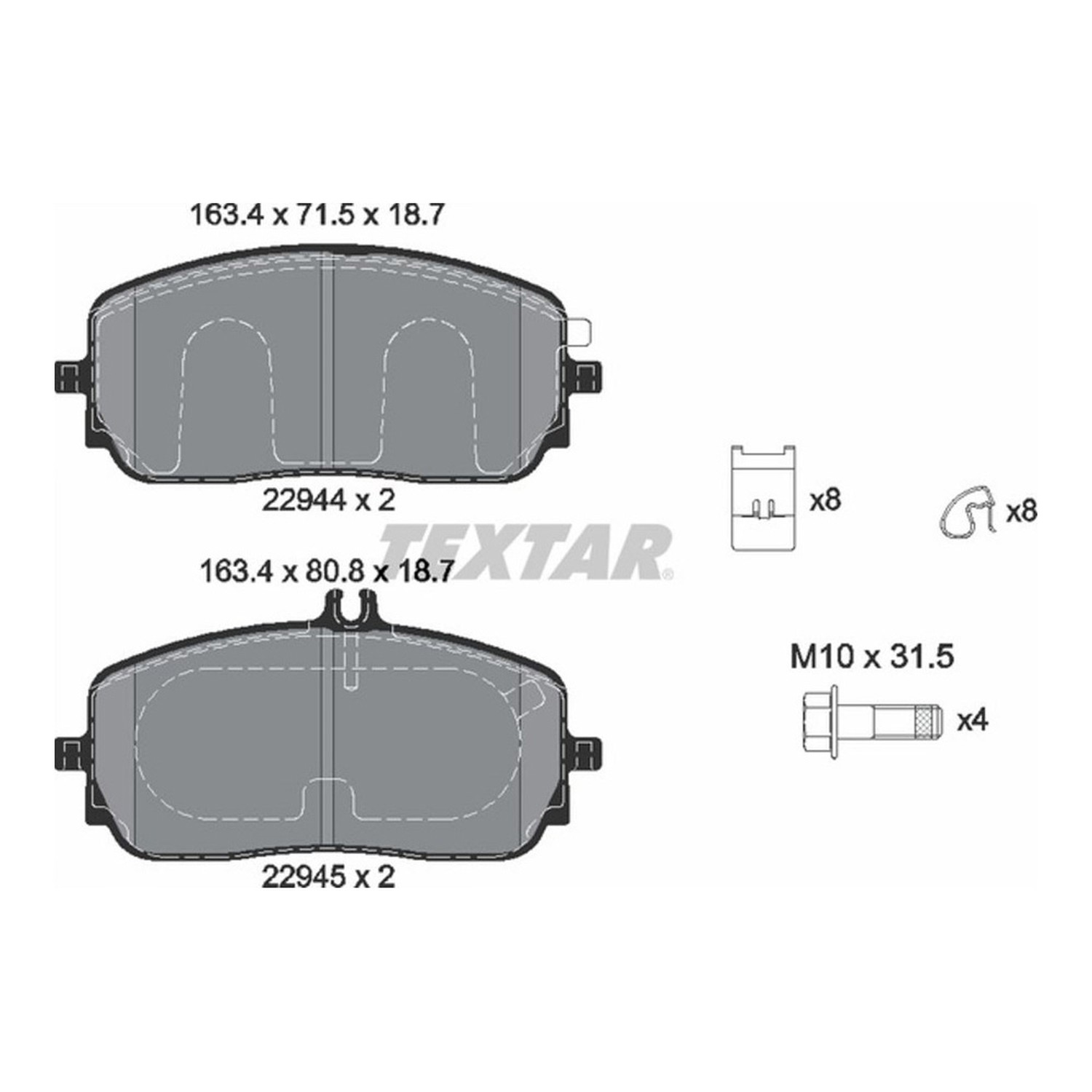 TEXTAR 앞쪽 브레이크 패드