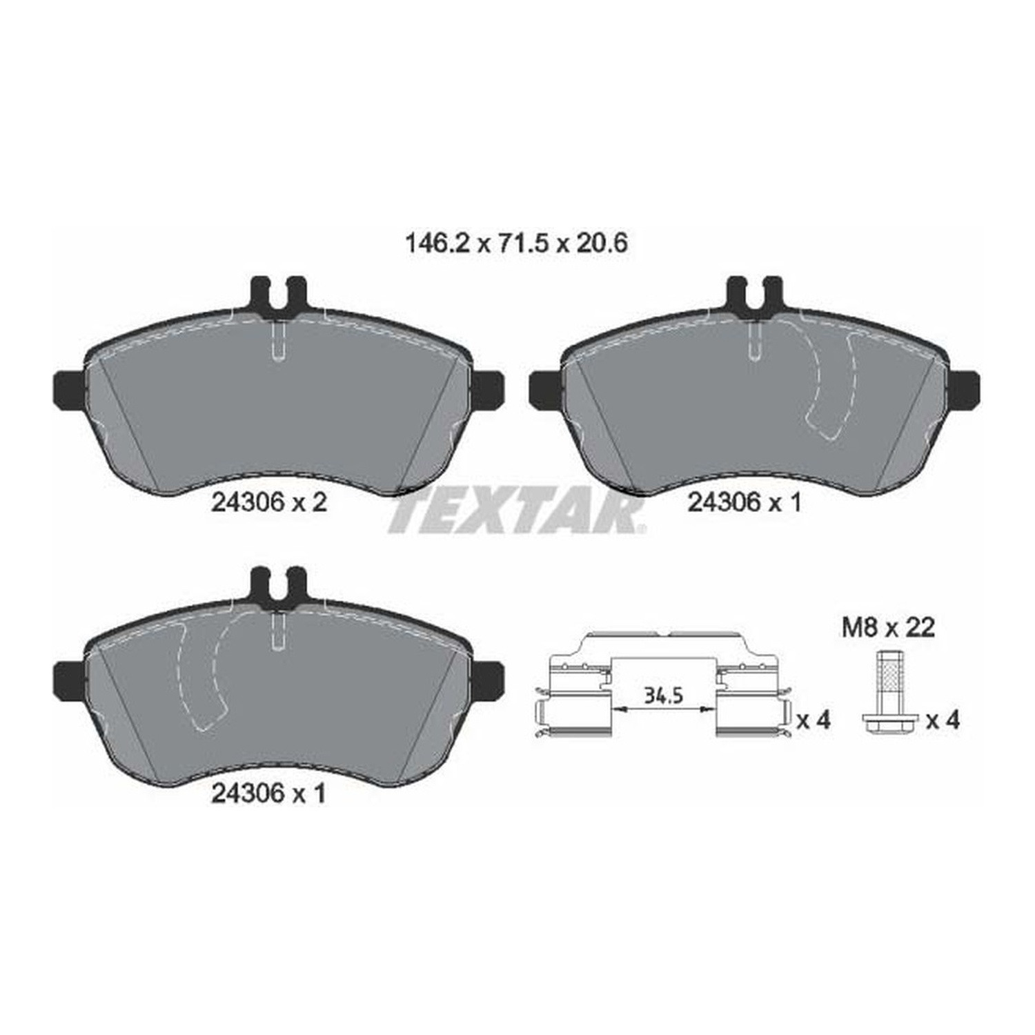 TEXTAR 앞쪽 브레이크 패드