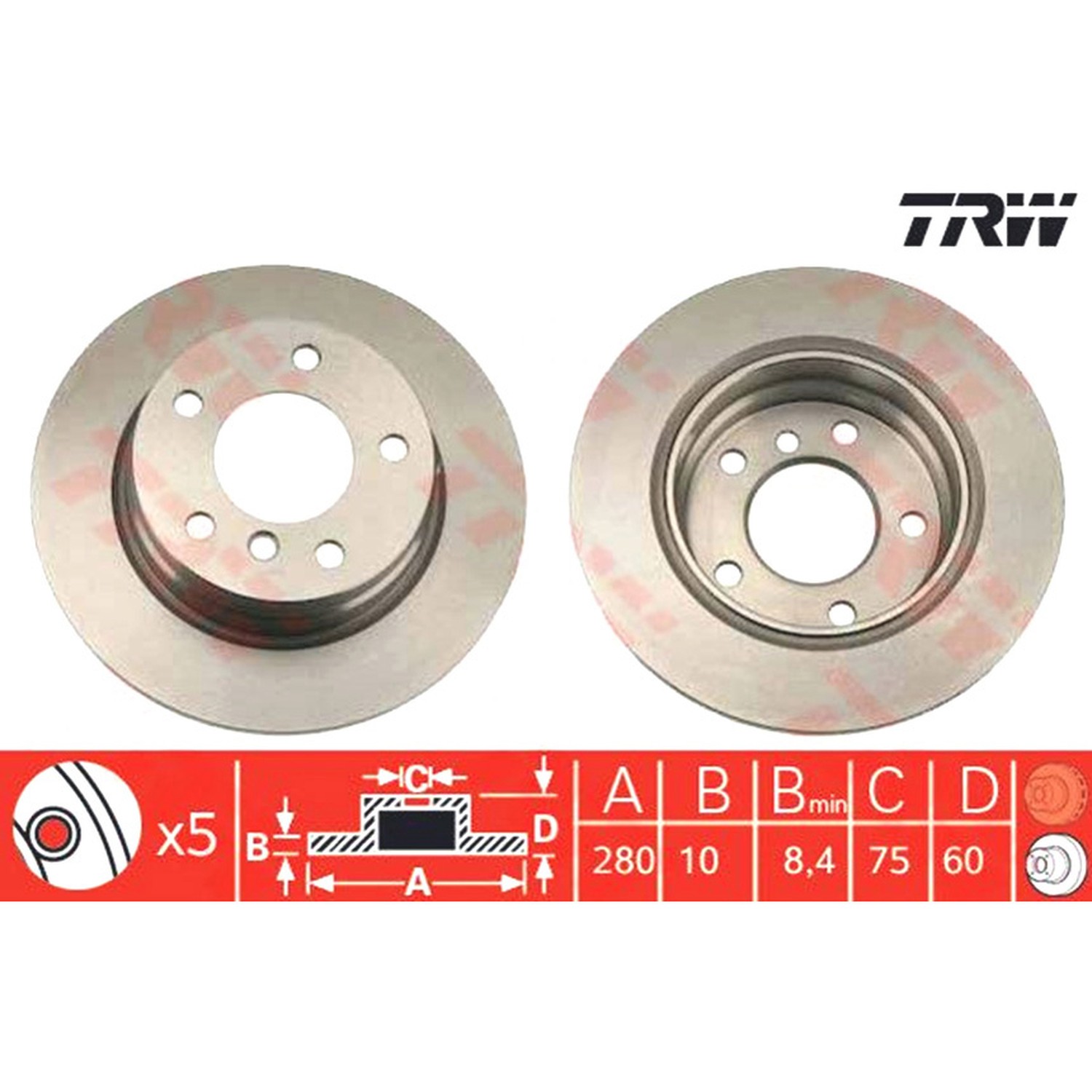 TRW 뒤세트 브레이크 디스크