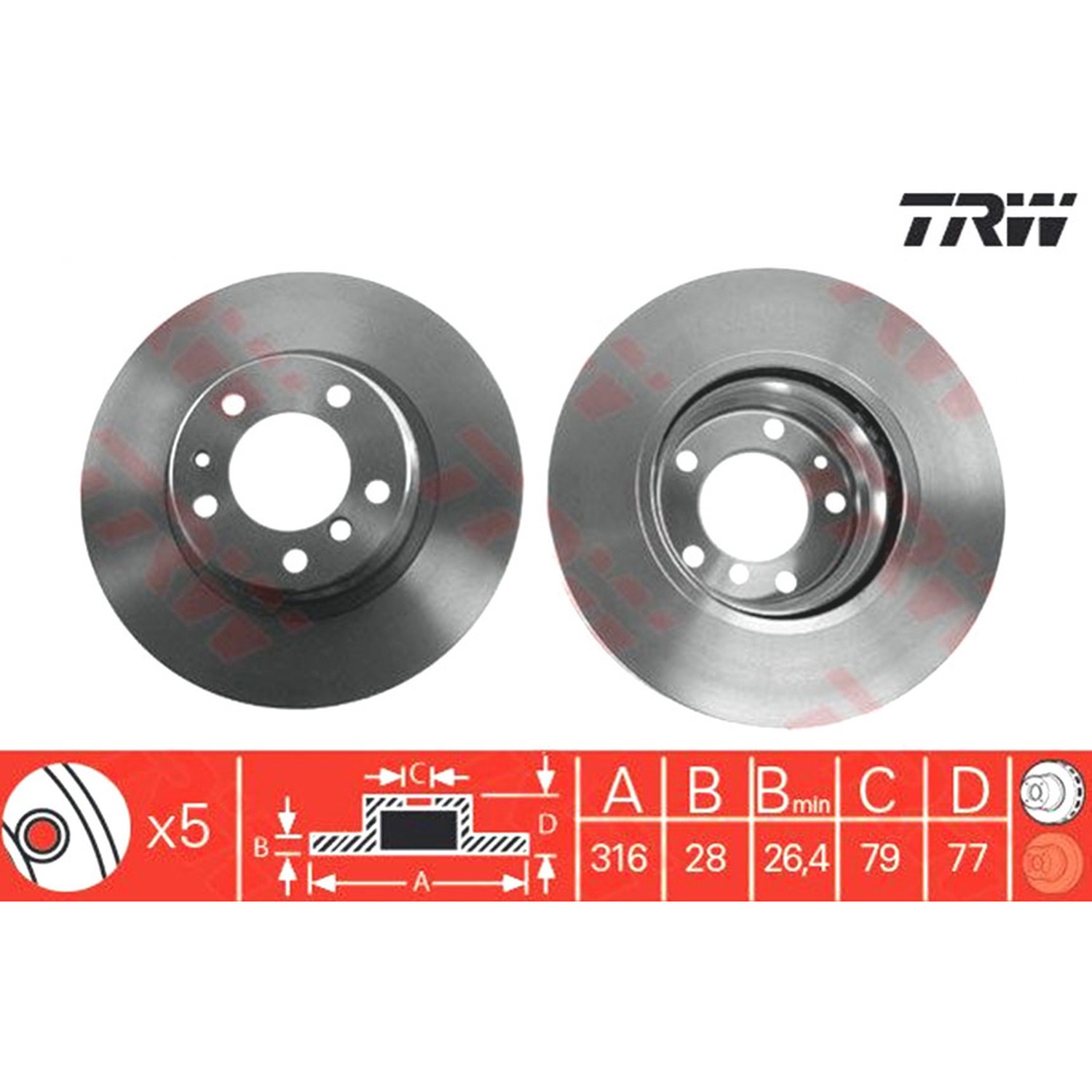 TRW 앞세트 브레이크 디스크