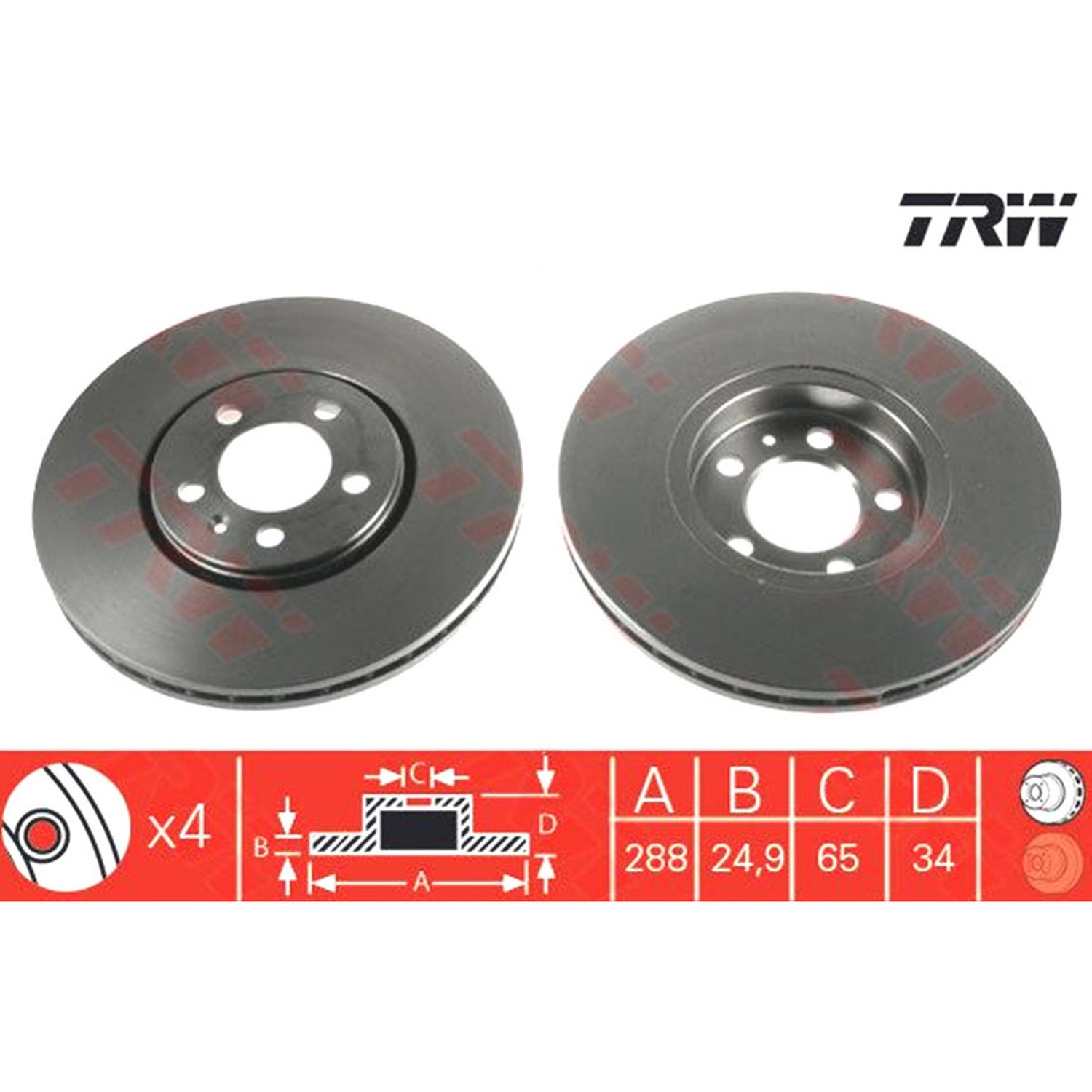 TRW 앞세트 브레이크 디스크