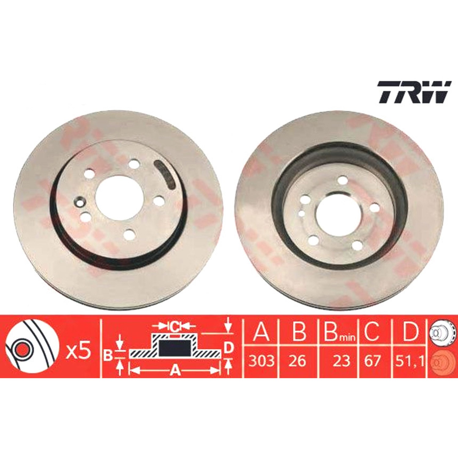 TRW 앞세트 브레이크 디스크