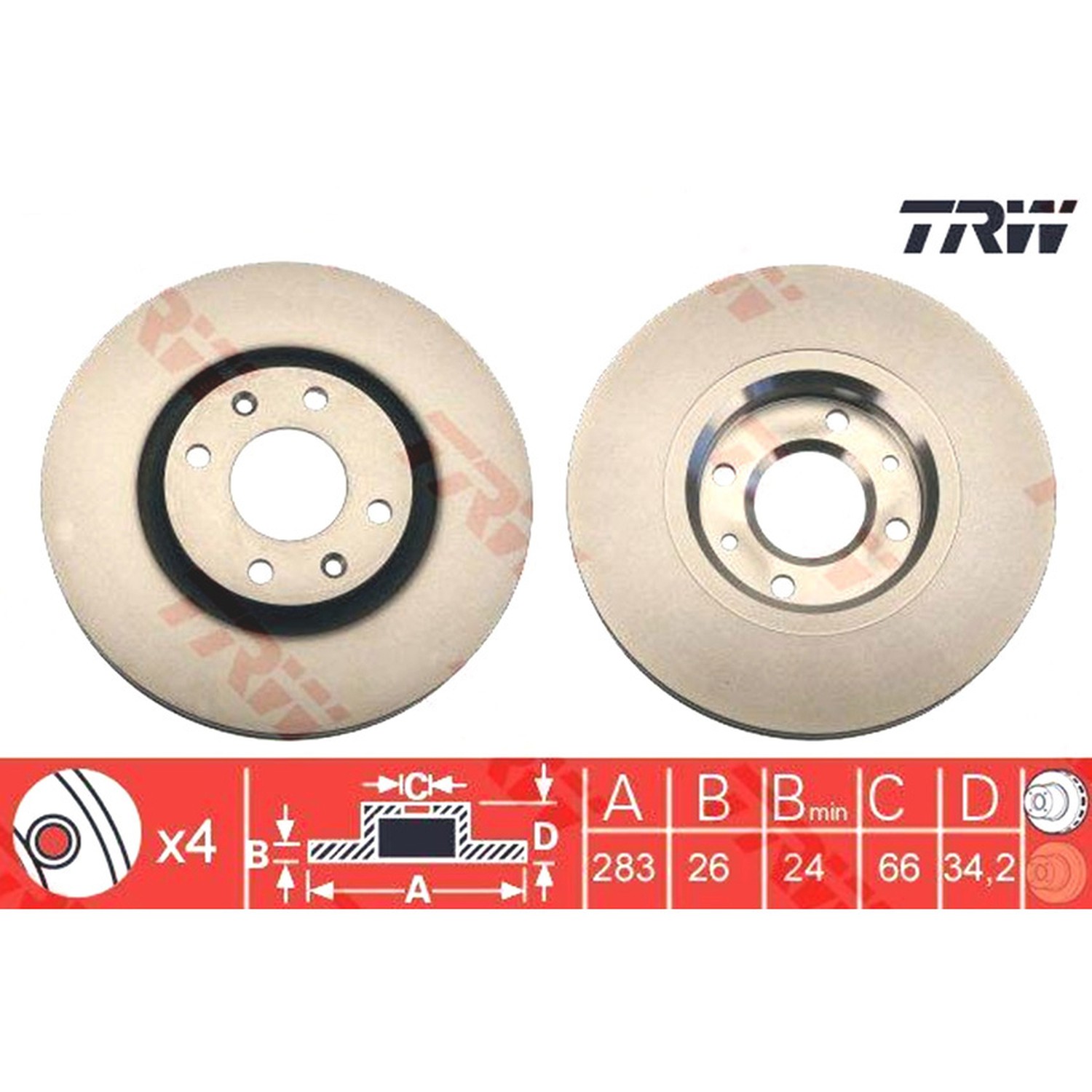 TRW 앞세트 브레이크 디스크