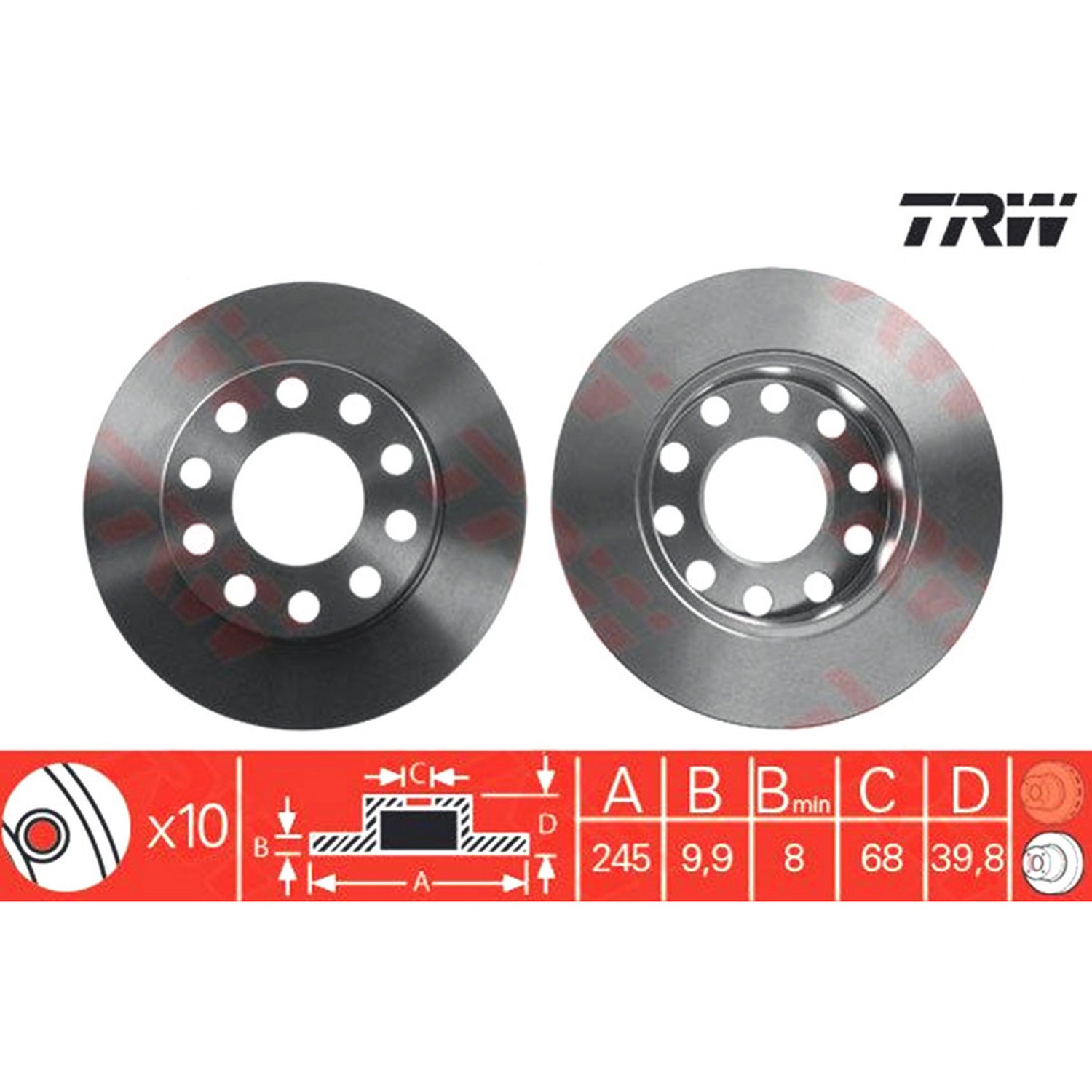 TRW 뒤세트 브레이크 디스크