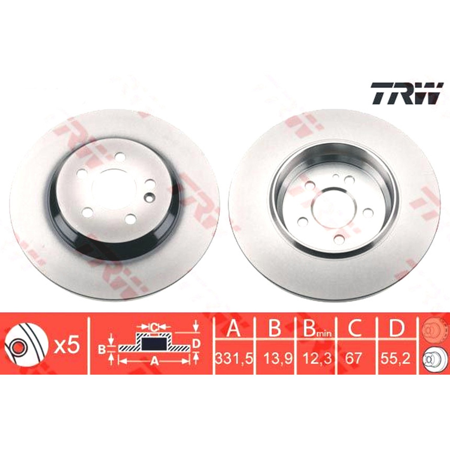 TRW 뒤세트 브레이크 디스크