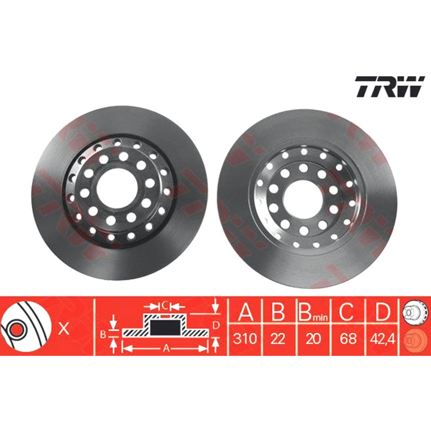 TRW 뒤세트 브레이크 디스크