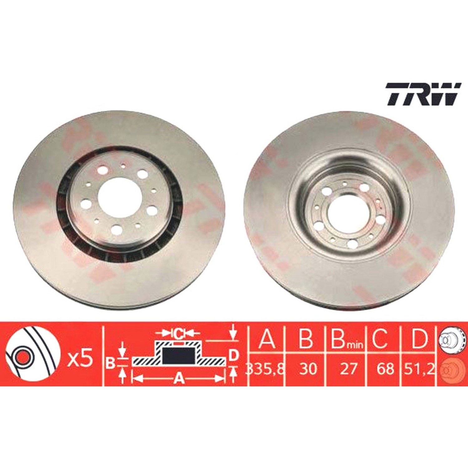 TRW 앞세트 브레이크 디스크