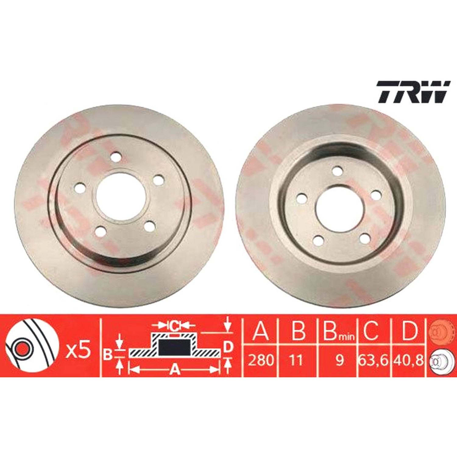 TRW 뒤세트 브레이크 디스크