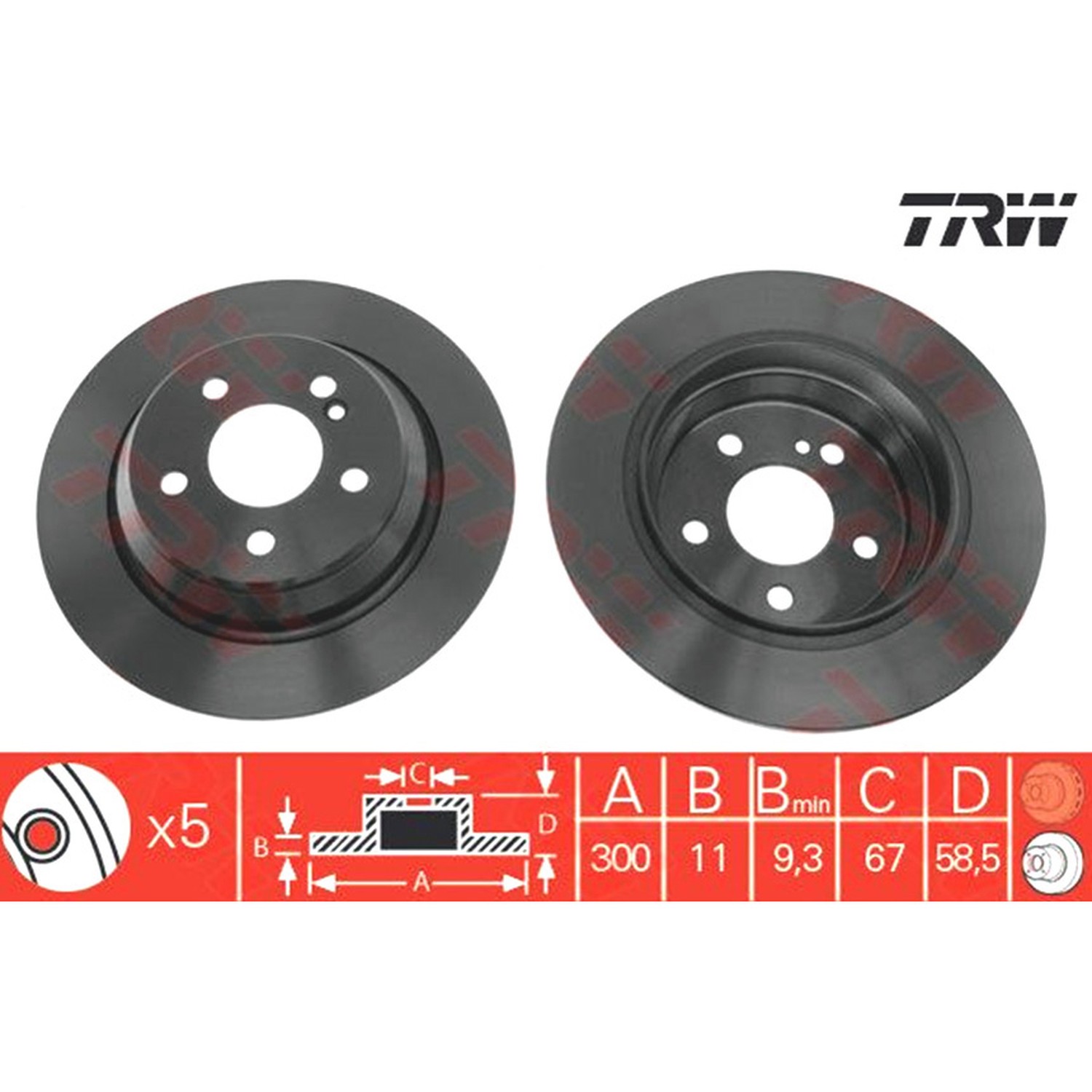 TRW 뒤세트 브레이크 디스크