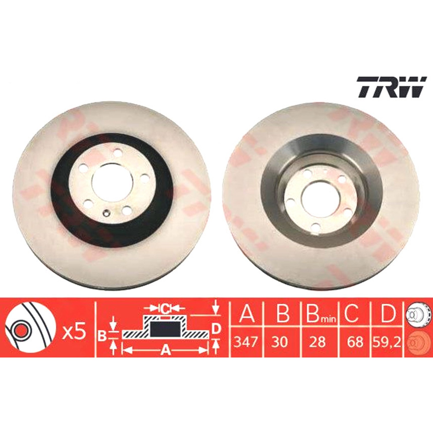 TRW 앞세트 브레이크 디스크