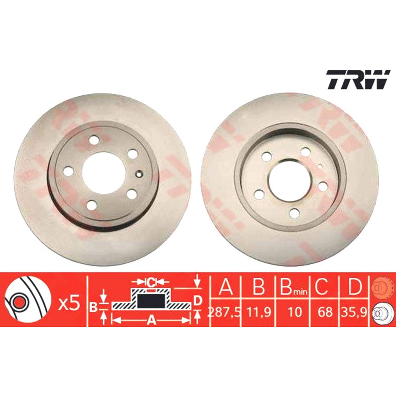 TRW 뒤세트 브레이크 디스크