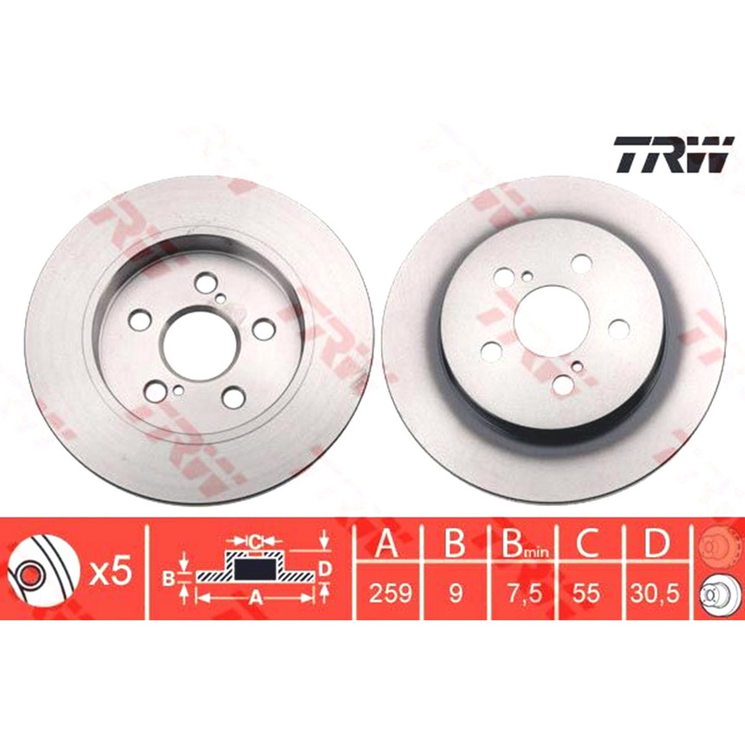 TRW 뒤세트 브레이크 디스크