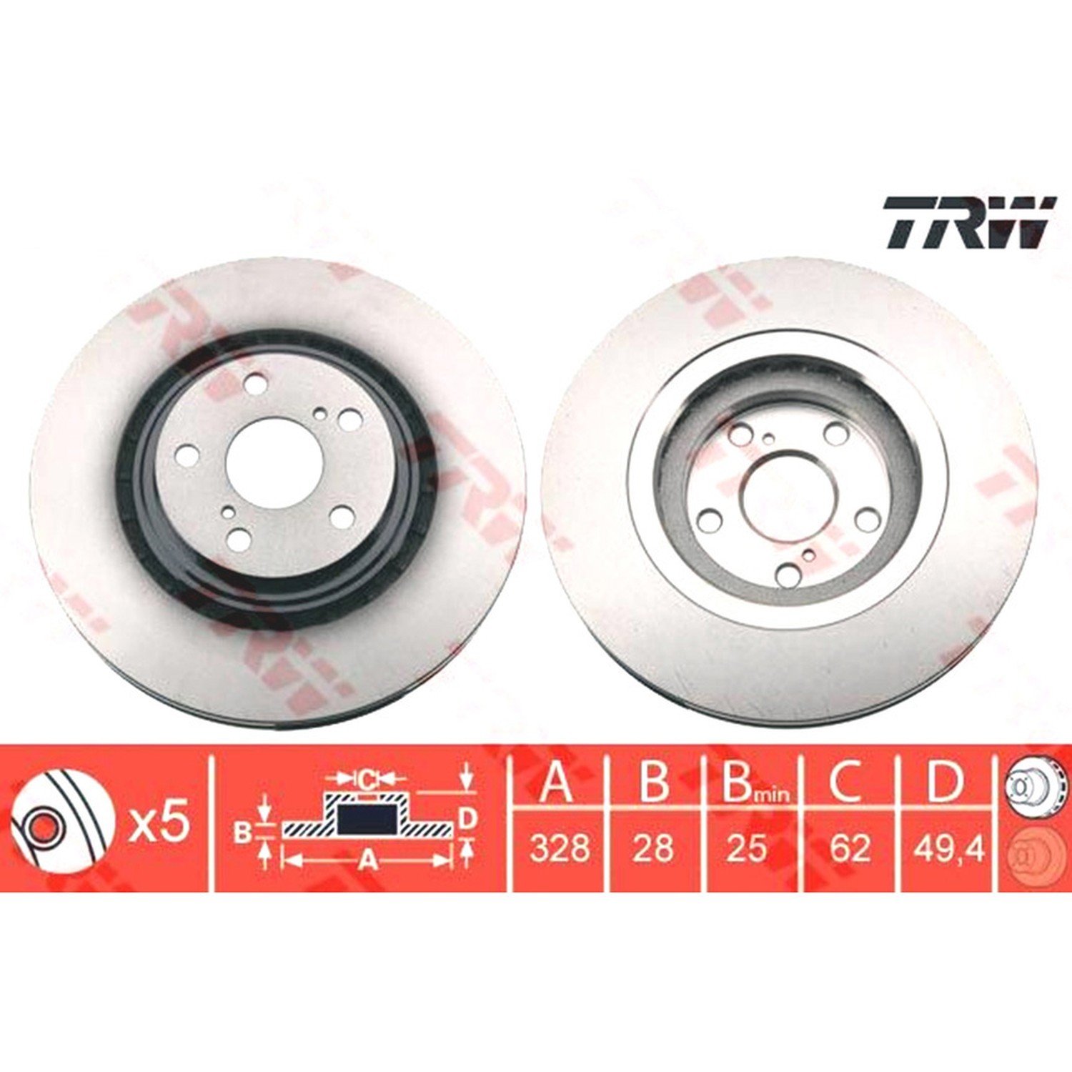 TRW 앞세트 브레이크 디스크