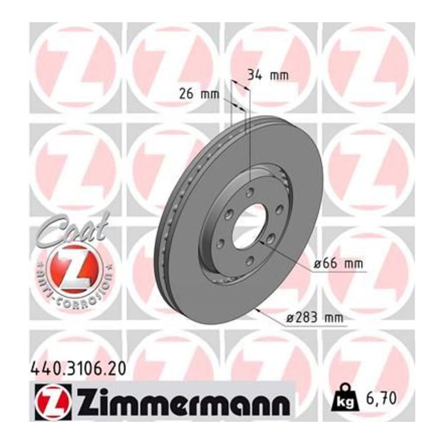 ZIMMERMANN 앞세트 브레이크 디스크
