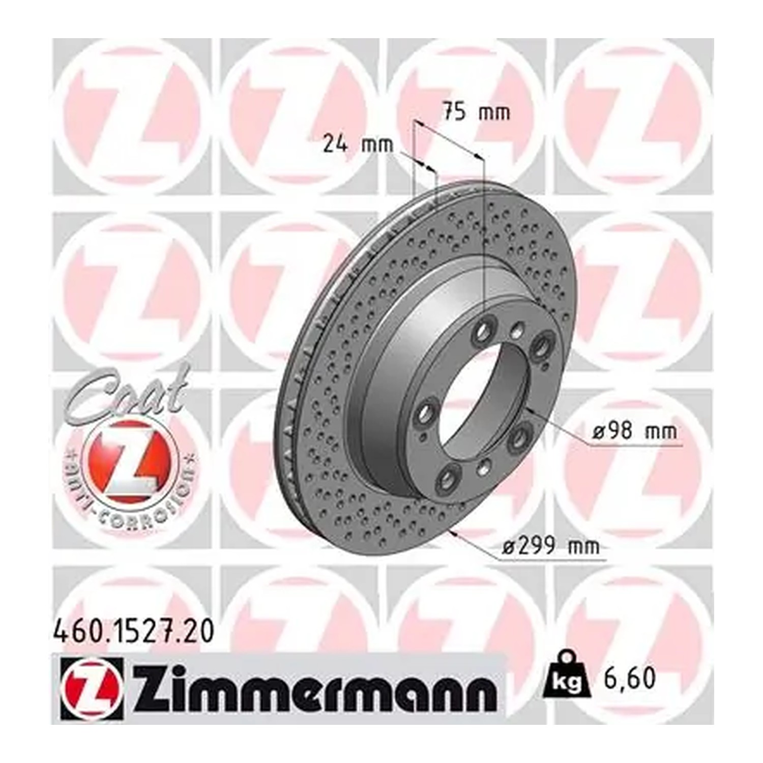 ZIMMERMANN 뒤쪽 브레이크 디스크