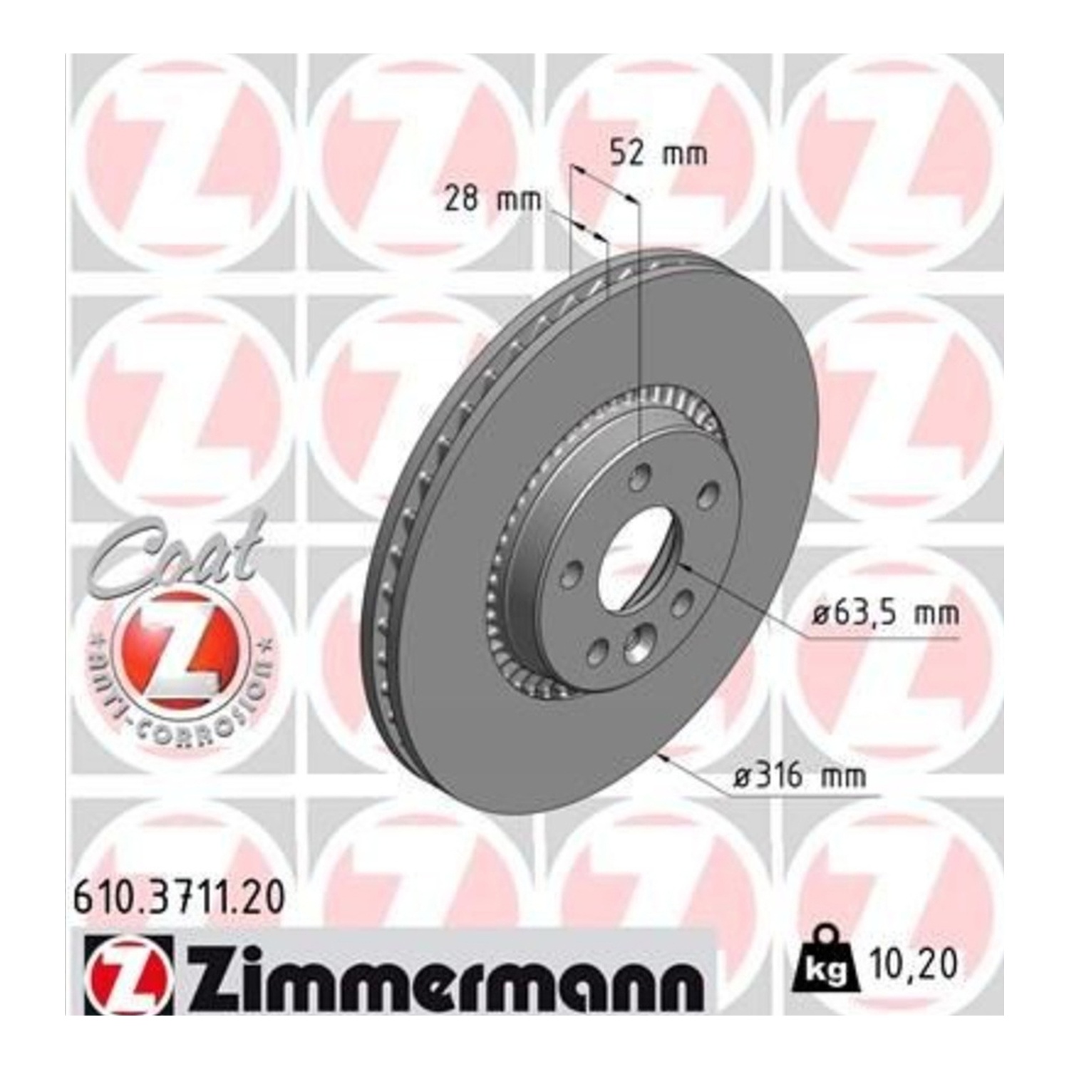 ZIMMERMANN 앞세트 브레이크 디스크